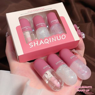 Shaqinuo 3 Pack 4g Capsule Lip Honey Set Moisturizing Fruit Jelly Lip Balm for Lasting Lip Care 4G สดชื่นและไม่เหนียวเหนอะหนะ Fade Female Lip Lines ง่ายต่อการพกพา [realbeauty]