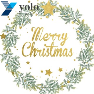 Yolo กิ่งไม้สนปลอม แบบลวดเหล็ก รูปดอกไม้ปลอม ใบสน พลาสติก DIY สําหรับตกแต่งเทศกาลคริสต์มาส