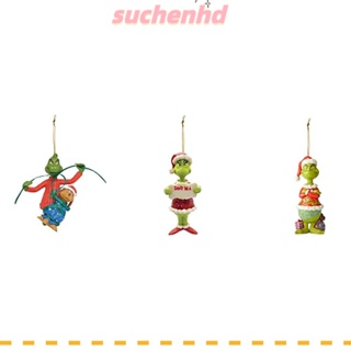 Suchenhd จี้ฟิกเกอร์อะคริลิค รูปต้นคริสต์มาส สําหรับแขวนตกแต่งบ้าน 3 ชิ้น