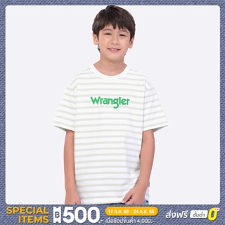 WRANGLER KIDS เสื้อยืดแขนสั้นเด็กผู้ชาย/เด็กผู้หญิง ทรง REGULAR รุ่น WK SC23UTSSC06 สีเขียว