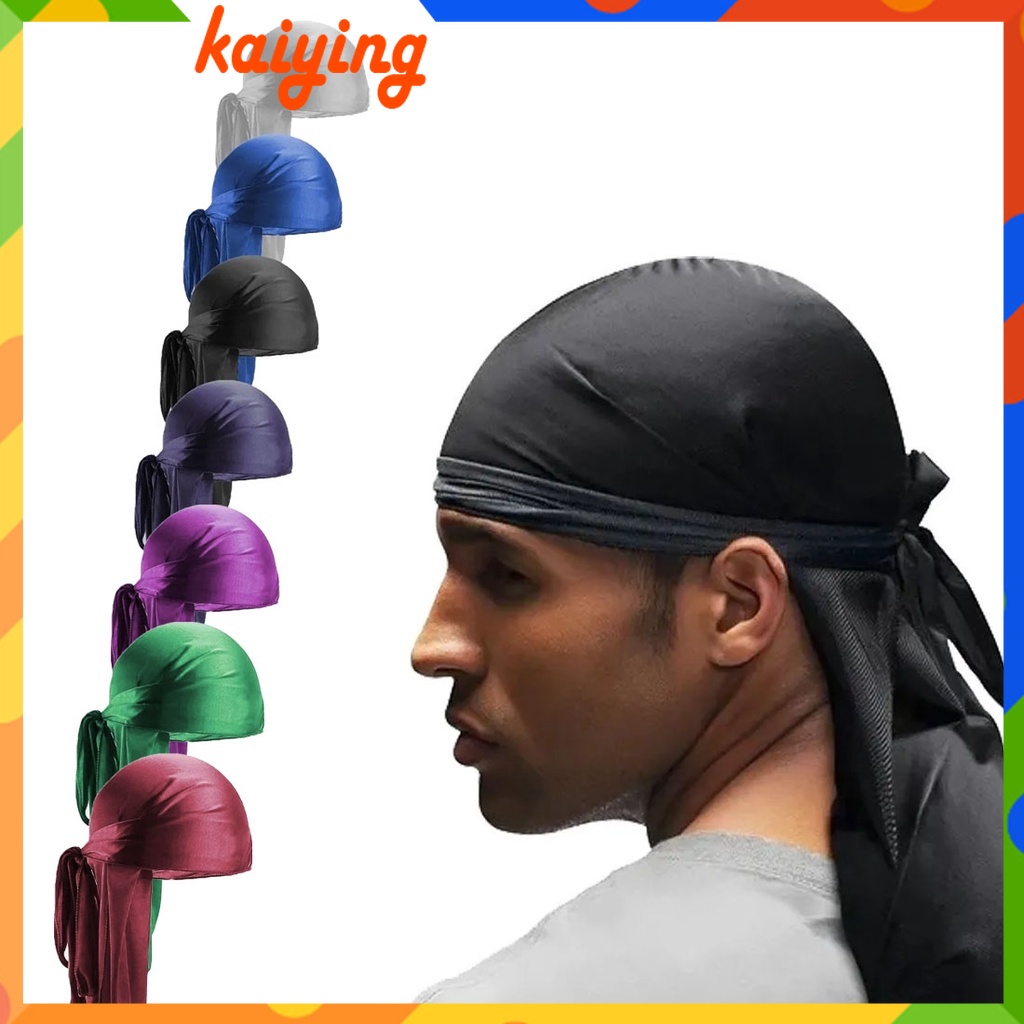 Durag 360 Bandana หมวกตาข่าย สีดํา สีขาว สีฟ้า สําหรับแร็ปเปอร์แทรกเกอร์