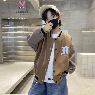120-170 ซม.เกาหลีรุ่นเด็กฤดูใบไม้ร่วงฤดูหนาวชุดเบสบอลเสื้อแจ็คเก็ต Single-Breasted เสื้อกันหนาวพร้อมสต็อก Fast Shipping