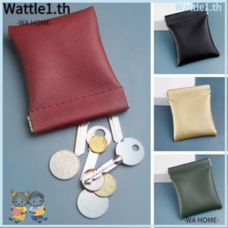 Wttle กระเป๋าใส่เหรียญ หนัง PU ขนาดเล็ก สีพื้น สําหรับผู้หญิง และผู้ชาย