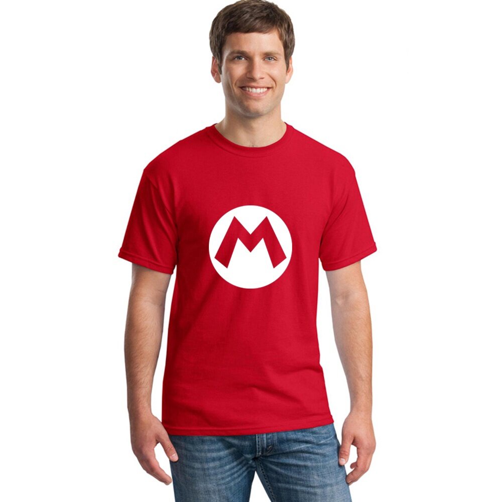 เสื้อยืดผู้ชาย Super Mario Bros M การ์ตูน S Baju Game Sportwear คลาสสิก