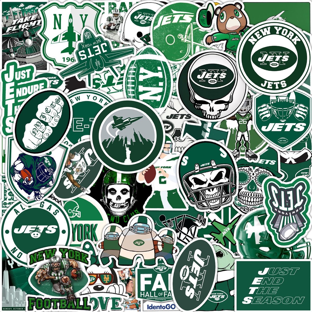 สติกเกอร์ PVC กันน้ํา ลายทีม NFL New York Jets 50 ชิ้น