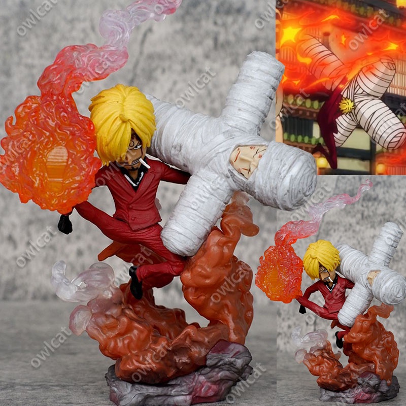 โมเดลวันพีช One Piece Sanji & Zoro (Wano Arc. Onigashima Ver.) 14.5cm Black Leg GK Vinsmoke Sanji Wanokuni Wano Country Bust Hat Pirates VS Beasts Pirates Onepiece PVC Figure Packed in Box Luffy