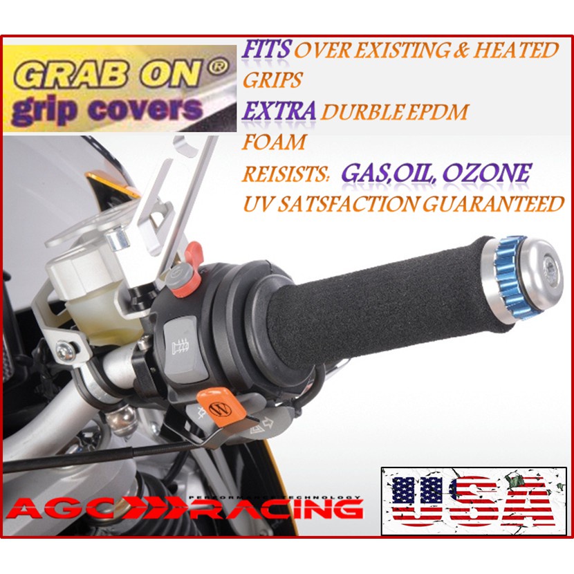 GRAB ON GRIP COVERS HANDLE SPONGE ANTI VIBRATE SUPERBIKE TOURING BIKE SCOOTER