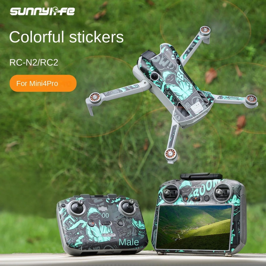 Sunnylife DJI Mini 4 Pro สติกเกอร์ฟิล์มป้องกันแขน หลากสี RC 2/N2 รีโมทคอนโทรล