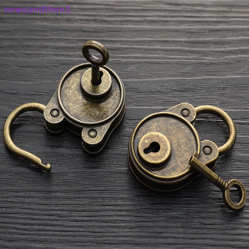 Newsandthen1 Vintage Padlock Old Style Lock Notebook กระเป๋าเดินทาง กุญแจชุบเงินโบราณ