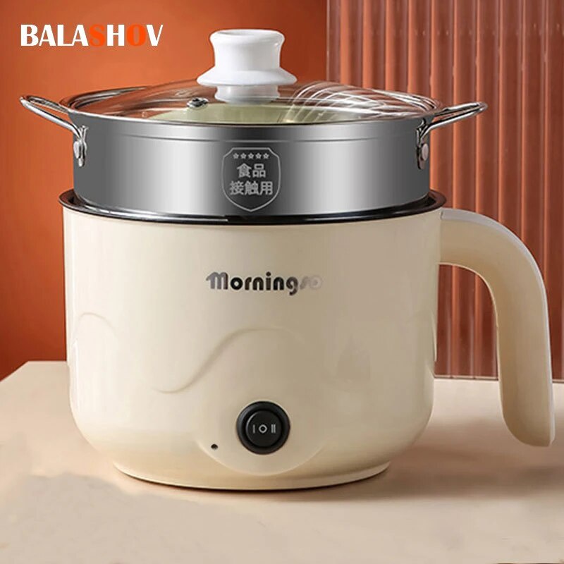 Multifunction Electric Cooking Heating Pan Electric Cooking Pot Machine Single/Double Layer Steamed 