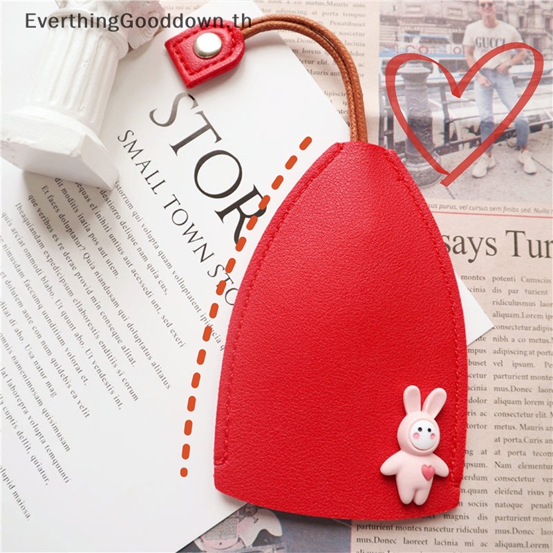 Ever เคสกุญแจรถยนต์ หนัง PU แบบดึงออก ลายการ์ตูนสัตว์น่ารัก ความจุขนาดใหญ่