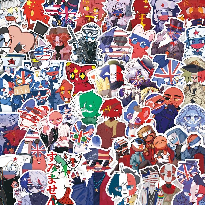 65Pcs/Set CountryHumans Series 01 Stickers DIY Fashion Doodle Decals Stickers