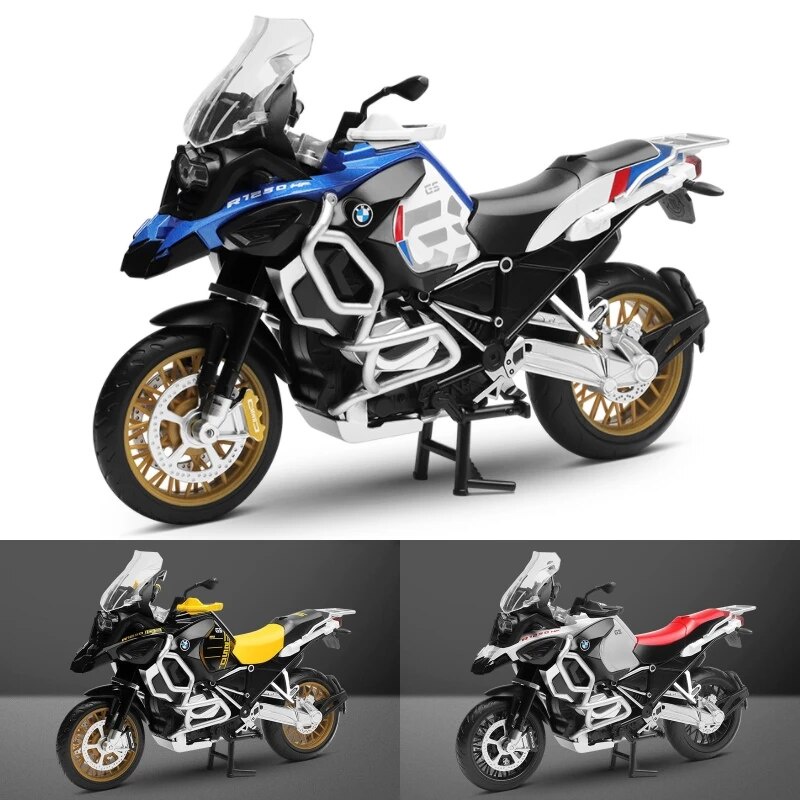 1/12 BMW R1250 GS Toy Motorcycle Diecast Metal Model 1:12 Off-Road Sport Racing Sound & Light Collec