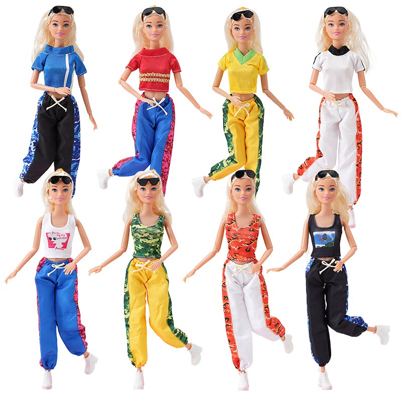 ชุดเสื้อแขนกุด และกางเกงกีฬา แบบบาง ขนาด 30 ซม. สําหรับตุ๊กตา DIY