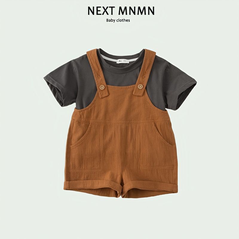 เสื้อแขนสั้นลําลอง ผ้าฝ้าย และผ้าลินิน สีพื้น แฟชั่นฤดูร้อน สไตล์เกาหลี สําหรับเด็ก 2023