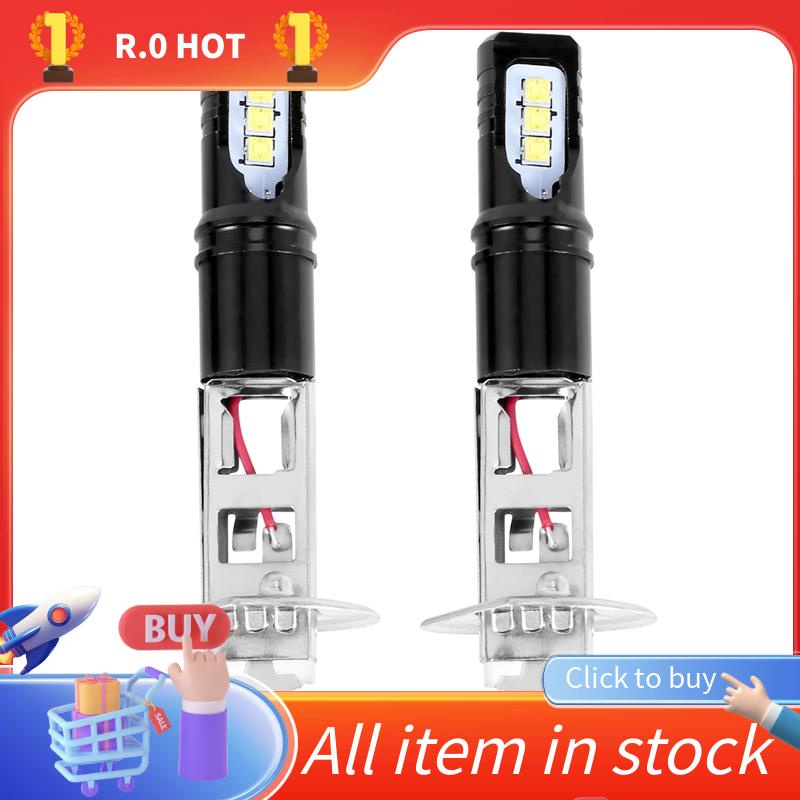 2X H1 6000K Super Bright White 6000LM DRL ชุดหลอดไฟหน้า LED ไฟสูง
