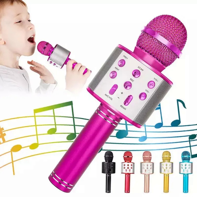 Karaoke Bluetooth Speaker With Microphone,Rechargeable Portable Voice Changer  Wireless Bluetooth Mi