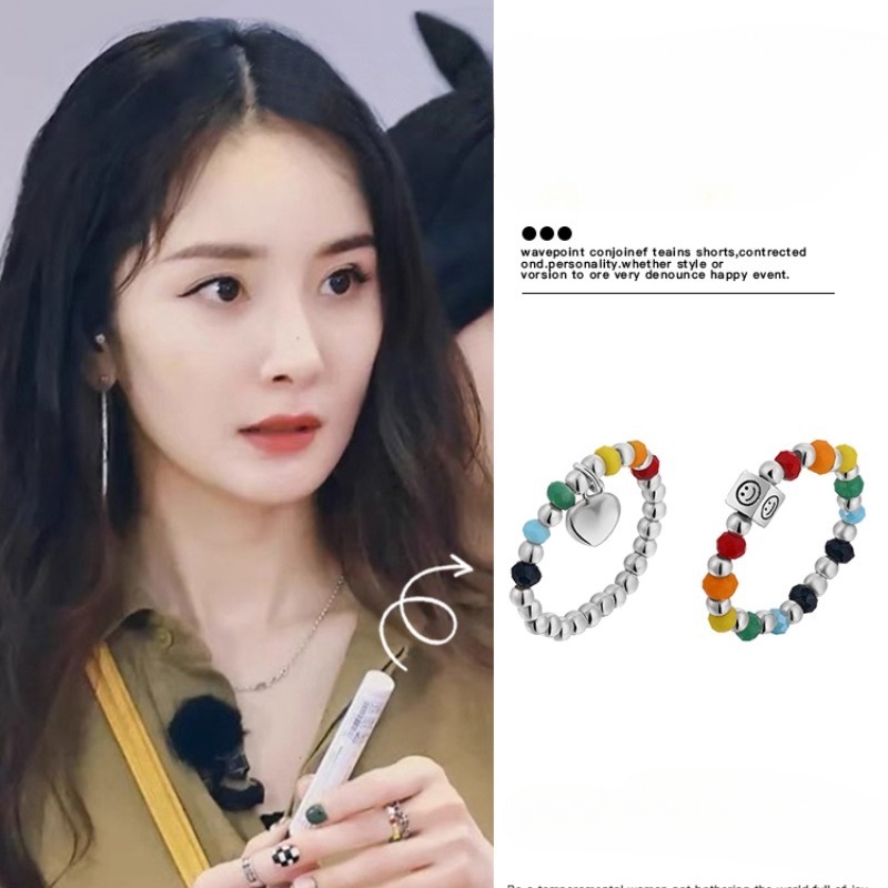 แหวนแฟชั่น ระดับไฮเอนด์ สีสันสดใส สไตล์เกาหลี สําหรับผู้หญิง