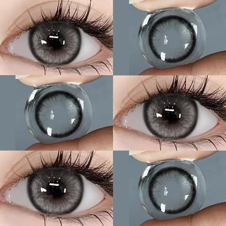 【-100°-600°】[ซื้อครบ฿75แถม ลิปสติก]Midroo เลนส์แฟชั่น คอนแทคเลนส์สี Jelwery Grey/Brown ค่าสายตาสั้นContact Lens - 14.5mm
