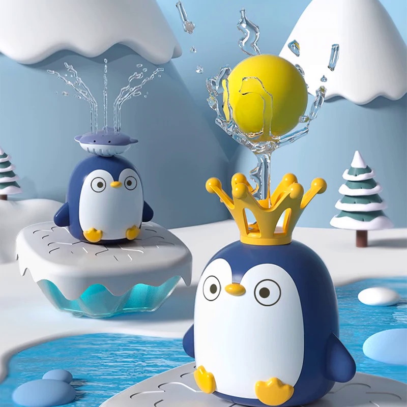 Baby Playing Water Toys Children Bath Electric Water Spray Penguin Baby Bathroom Playing Water Swimm