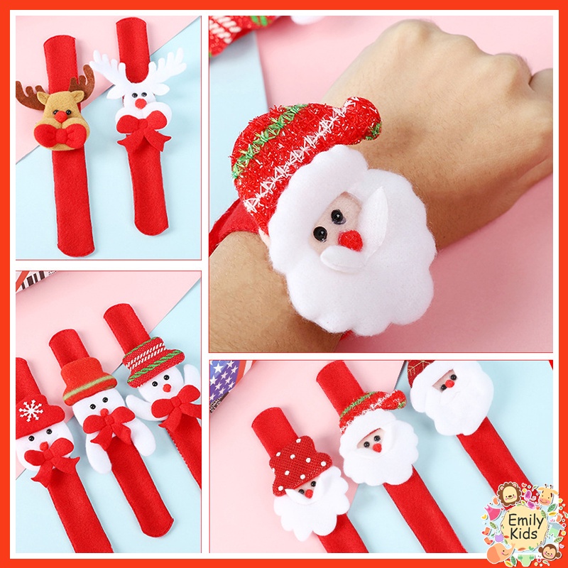 พร้อมส่ง สายรัดข้อมือ ลายคริสต์มาส กวางเอลก์ ซานตาคลอส สําหรับเด็กผู้หญิง ผู้ชาย