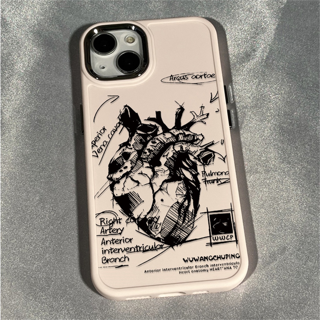 เคสโทรศัพท์มือถือแบบนิ่ม TPU กันกระแทก กันรอยกล้อง ลายหัวใจ สีหวาน สามสี สําหรับ IPhone 15 14 13 12 Pro Max 11 Pro Max XS X XR 8 + 7 Plus