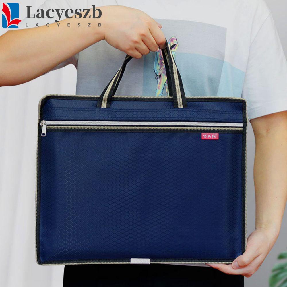 Lacyeszb กระเป๋าเอกสาร ผ้าแคนวาส ขนาด A4 สําหรับจัดระเบียบ