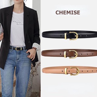 mimi&didi เข็มขัดแฟชั่นสไตล์เกาหลี เข็มขัดเส้นบางผู้หญิงหนัง…