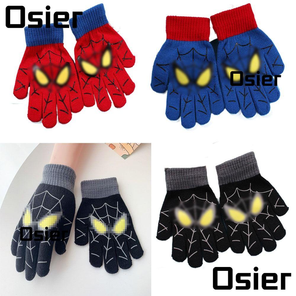 Osier1 ถุงมือผ้าถัก แบบเต็มนิ้ว กันลม ให้ความอบอุ่น แฟชั่นฤดูใบไม้ร่วง และฤดูหนาว สําหรับเด็กผู้ชาย และเด็กผู้หญิง