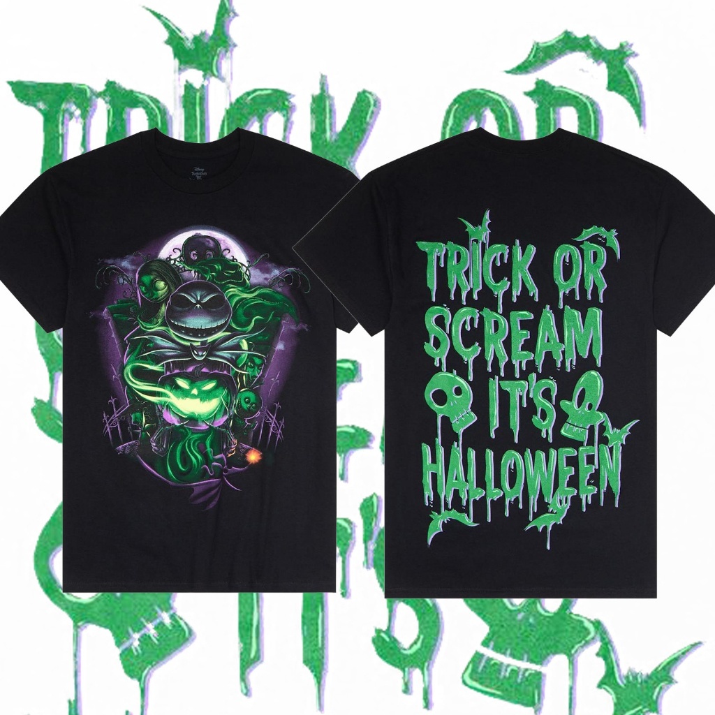 【NEW】เสื้อยืด พิมพ์ลาย Before Christmas Nightmare: Trick or Scream ฮาโลวีน