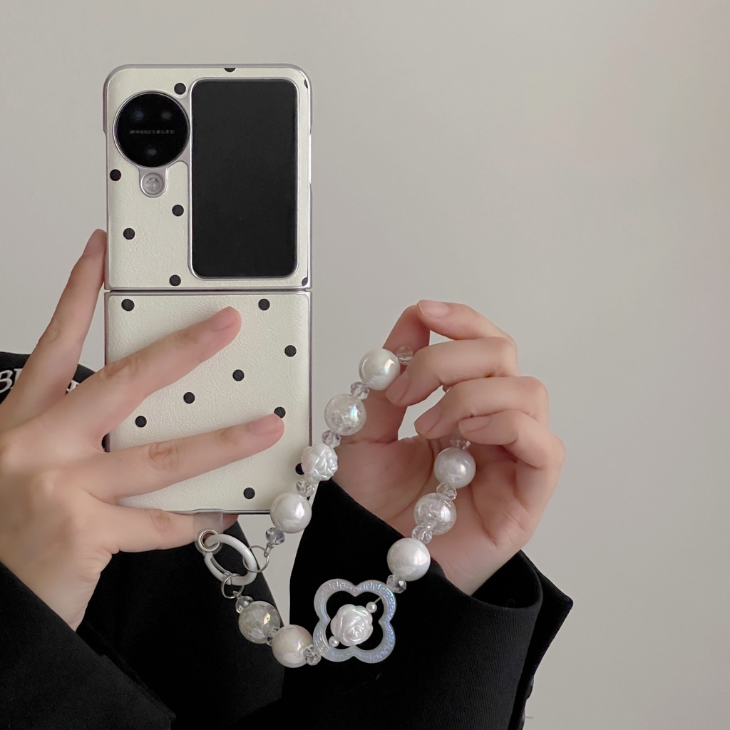 เคสโทรศัพท์มือถือ แบบฝาพับ ชุบไฟฟ้า กันกระแทก ลายจุด สําหรับ OPPO Find N3 Flip for OPPO Find N2 Flip