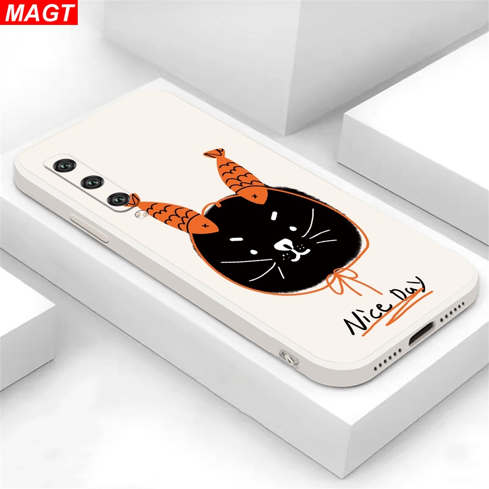 เคสโทรศัพท์มือถือ ลายตัวอักษร แมวดํา สําหรับ Samsung A24 A14 M23 A04S A13 A03S A23 A53 A73 A33 A22 A21S A12 A02S A11 A51 A10 A30 A50 A52 A20S A10S M12 J4 Plus J7