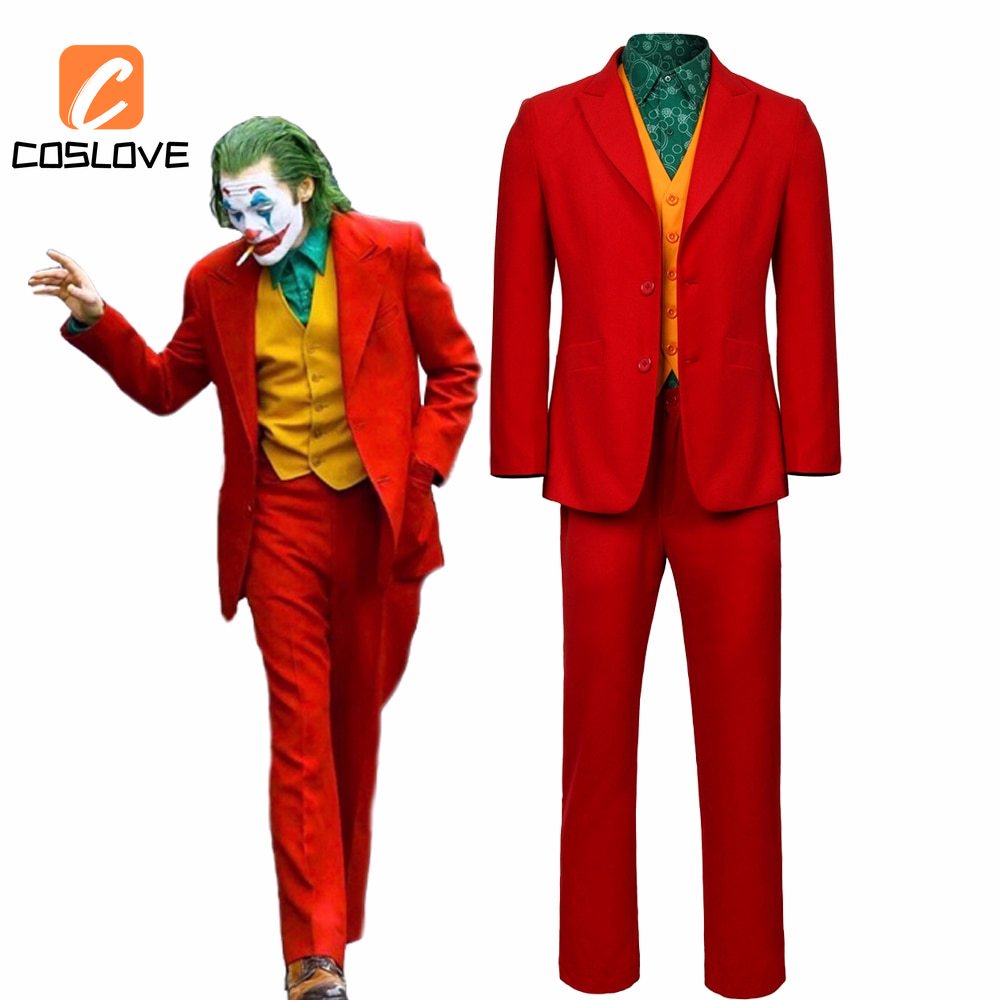 ชุดคอสเพลย์ Joaquin Phoenix Joker 2019 สีแดง สําหรับปาร์ตี้ฮาโลวีน