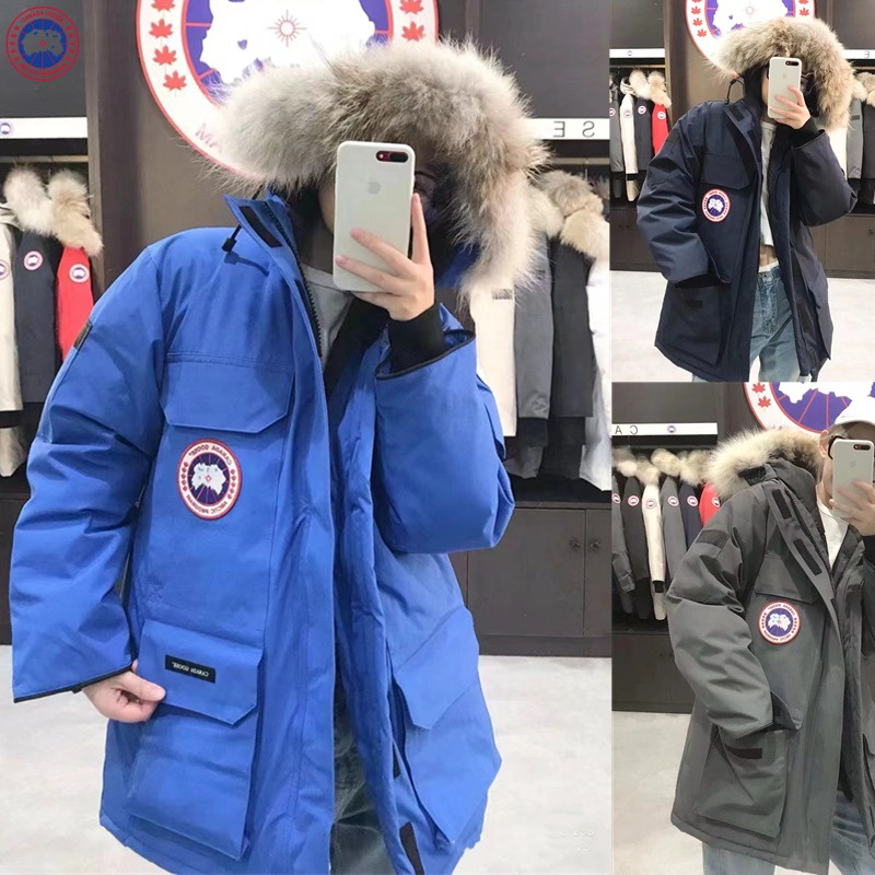 Canada GOOSE เสื้อแจ็กเก็ต ผ้าฝ้าย มีฮู้ด ปักลายโลโก้ สไตล์คลาสสิก เหมาะกับฤดูหนาว สําหรับผู้ชาย และผู้หญิง