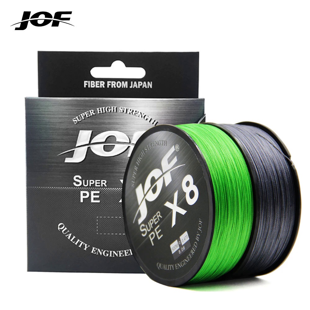 Jof X8 สายเอ็นตกปลาน้ําเค็ม แบบถัก PE หลากสี 150 ม. 300 ม. 500 ม. 8 เส้น 15 20 30 40 60 80 100 ปอนด์