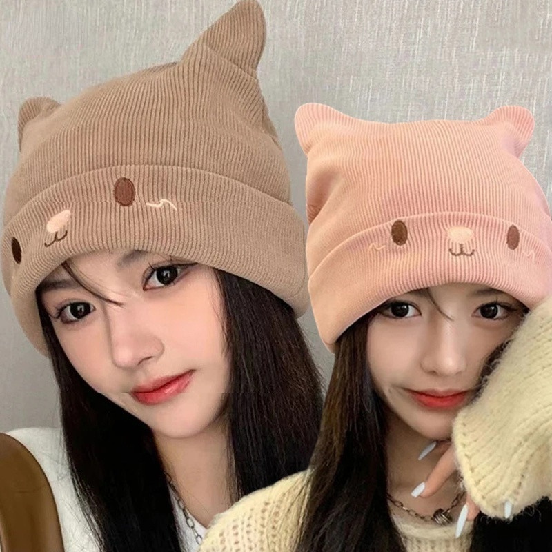 หมวกกันหนาวน่ารัก / ผู้หญิงการ์ตูนแมวหูหมวก / หมวกถักฤดูหนาวสำหรับผู้ใหญ่ /
อุปกรณ์เสริมสำหรับฤดูหนาว