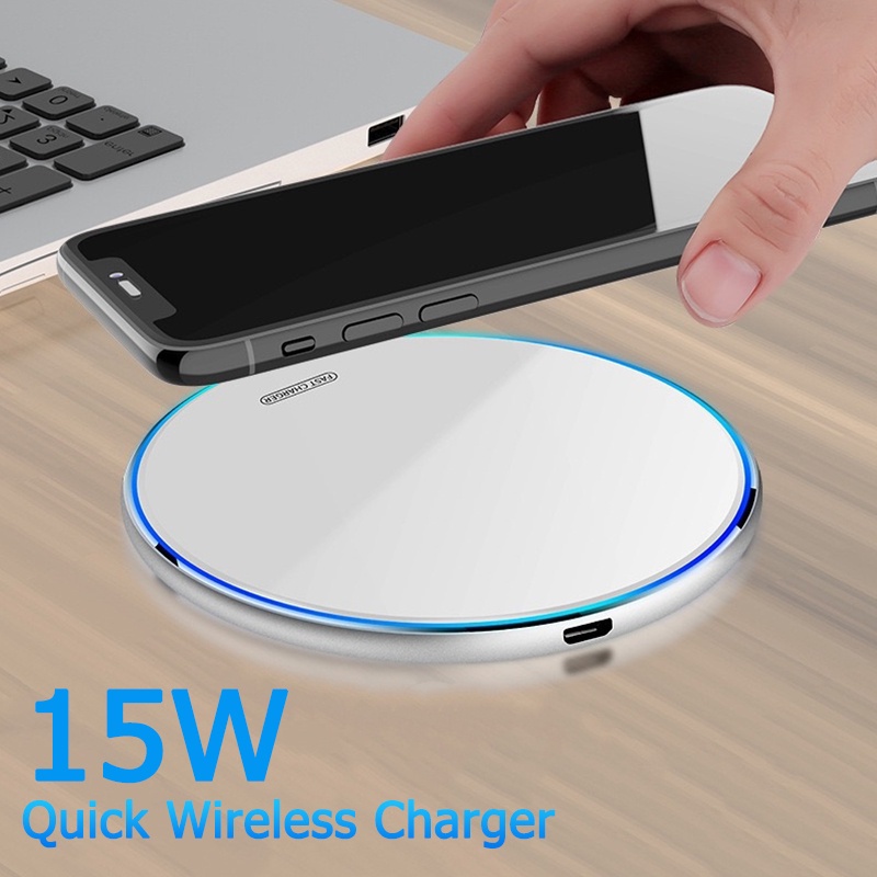 ที่ชาร์จไร้สาย 15W ที่ชาร์จไร้สาย Quick Wireless Charger 15W Fast Charge แท่นชาร์จไร้สาย ชาร์จเร็ว Type C