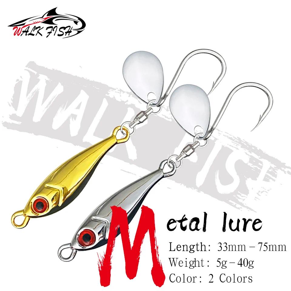 เดินปลา 5g-40g Silver Gold โลหะ Jigging Lure Sea Bass ปลาแมคเคอเรล Snapper Cast เหยื่อตกปลา