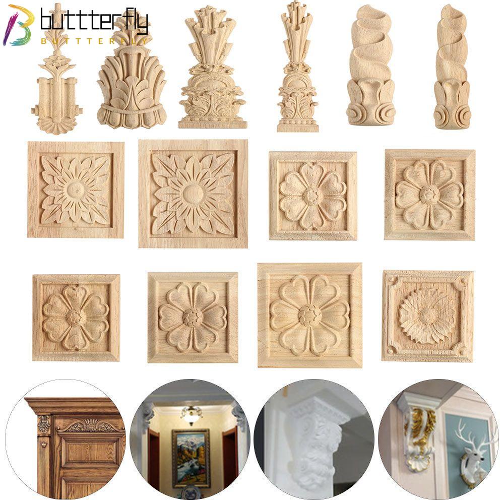 Buttterfly ไม้แกะสลัก รูปผีเสื้อ สไตล์ยุโรปวินเทจ สําหรับตกแต่งตู้เสื้อผ้า