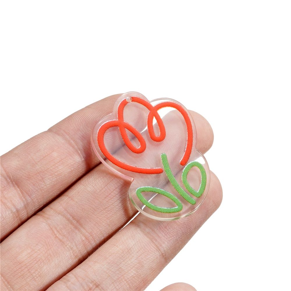 St. kunkk 5 ชิ้น ต่อถุง จี้อะคริลิค รูปดอกทิวลิป สําหรับทําเครื่องประดับ สร้อยคอ DIY - รูปที่ 7