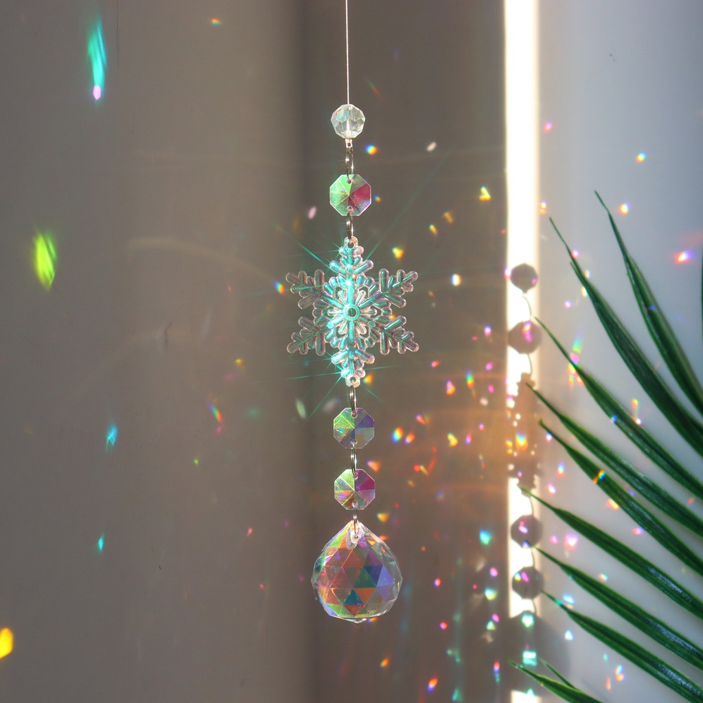 ปริซึมคริสตัล สีสะท้อนแสง สําหรับแขวนตกแต่งภายใน เทศกาลคริสต์มาส 1 ชิ้น - รูปที่ 3
