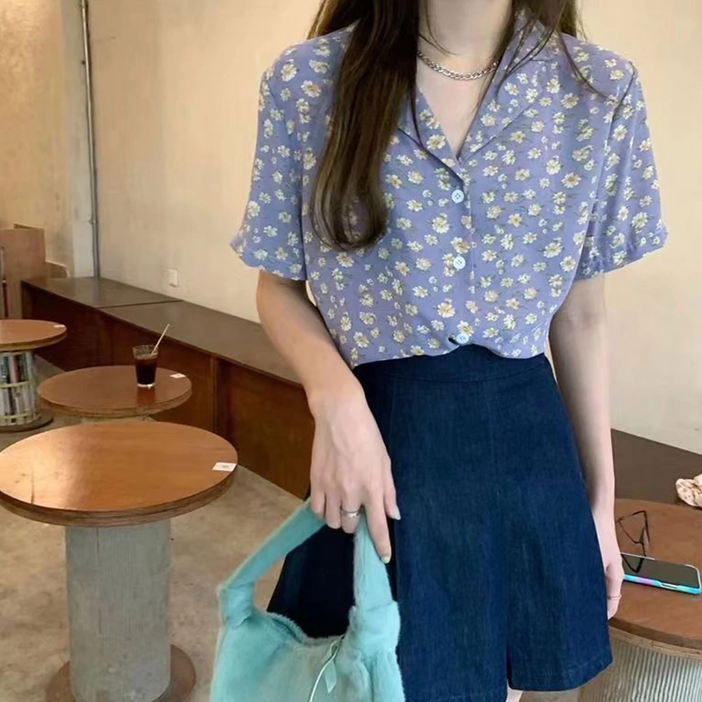 เสื้อคอปกแขนสั้นลายดอกไม้ ผ้าไหมอิตาลี ผู้หญิง thumbnail 9