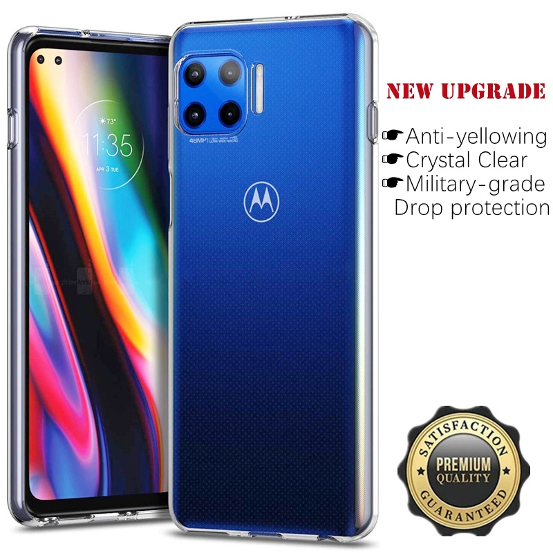 สําหรับ Motorola Moto G 5G Plus XT2075 ซิลิโคนนุ่มยืดหยุ่นกันกระแทก TPU ฝาครอบผิวสีเหลืองคริสตัล Clear Jelly กรณี
