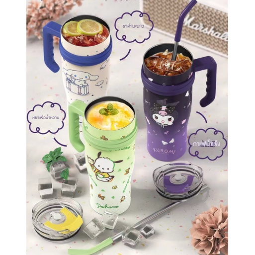 แก้วน้ำสเตนเลส316แก้วกาแฟสเตนเลส 40oz/1200ML ลายสุนัขซานริโอ้ สวยงาม แก้วเก็บความเย็น แก้วเก็บความเย็น สแตนเลสถ้วยน้ำควา - รูปที่ 7