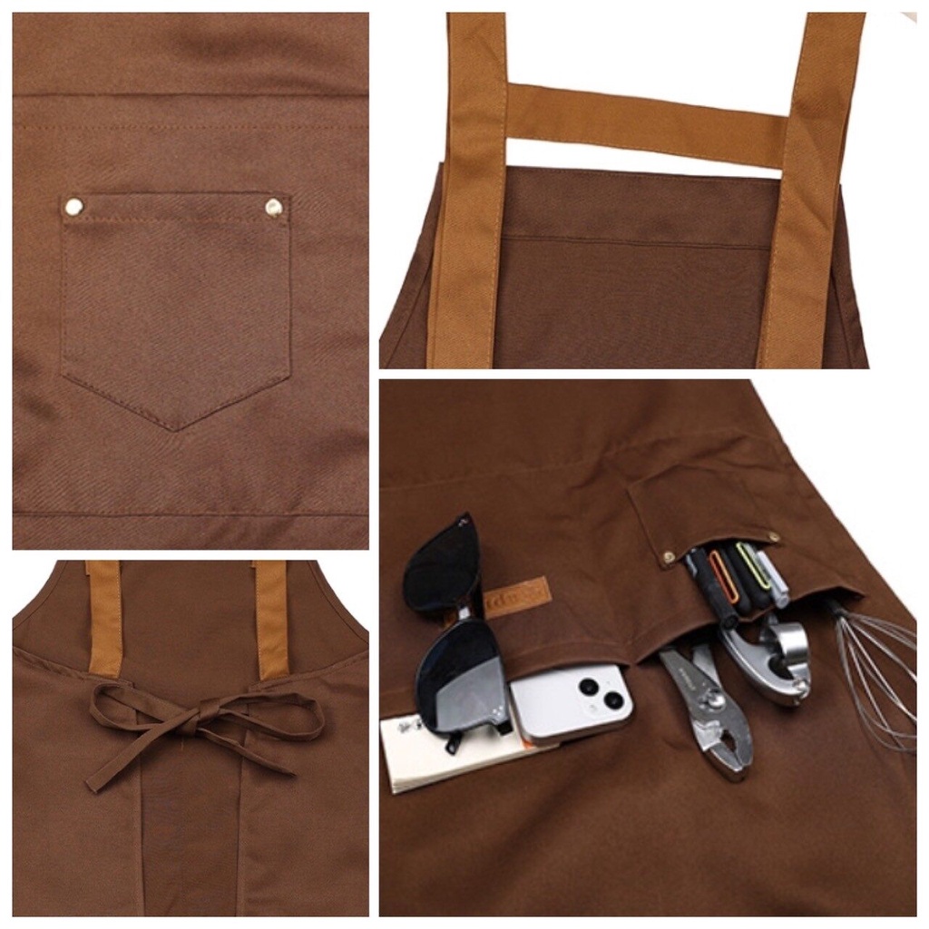 🌷 ผ้ากันเปื้อน วินเทจ ชุดกันเปื้อน ชุดทำความสะอาด กันน้ำ คราบสกปรก น่ารัก 🌷 - รูปที่ 3