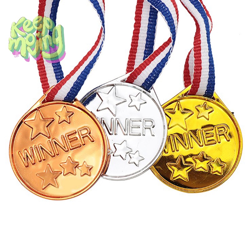 (KeepMoving) ของเล่นเหรียญรางวัล พลาสติก สีทอง สําหรับปาร์ตี้ วันกีฬา