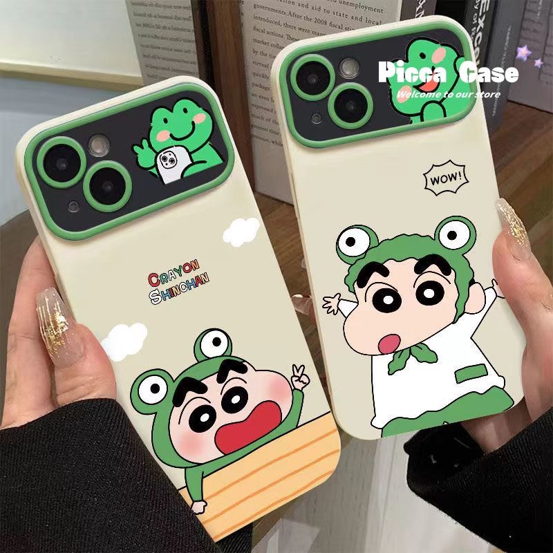 เคสโทรศัพท์มือถือ ลายการ์ตูนกบชินจัง สีตัดกัน สําหรับ OPPO A17 A38 A57 A12 A5s A7 A16 A54 A98 A76 A53 A3s A52 A77 A58 A78 A18 A15 A17K A31 A95 A16K A74 A96 A9 A5 A55 Reno 8T 5F เคส