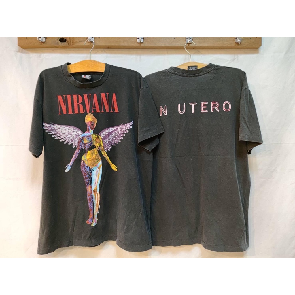 [ป้ายGiant] เสื้อลายเนอวาน่านางฟ้าแดงฟอก Bio ไซส์ L-XL พร้อมส่ง