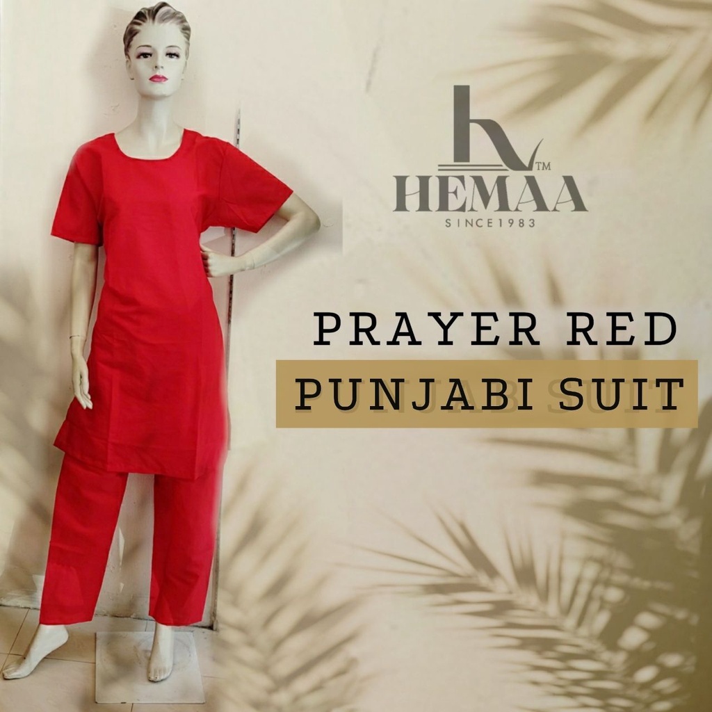Baju Thaipusam Red Punjabi Suit Black Punjabi ชุดเสื้อและกางเกงสําหรับสวดมนต์