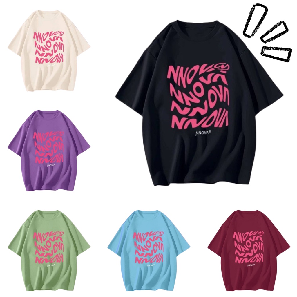 SALABO-เสื้อยืดแขนสั้น ผ้าฝ้าย ทรงโอเวอร์ไซส์ สไตล์เกาหลี 9สี #C018